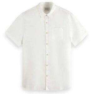 Premium White Linen Short-Sleeve Button-Up Shirt
Scotch & Soda